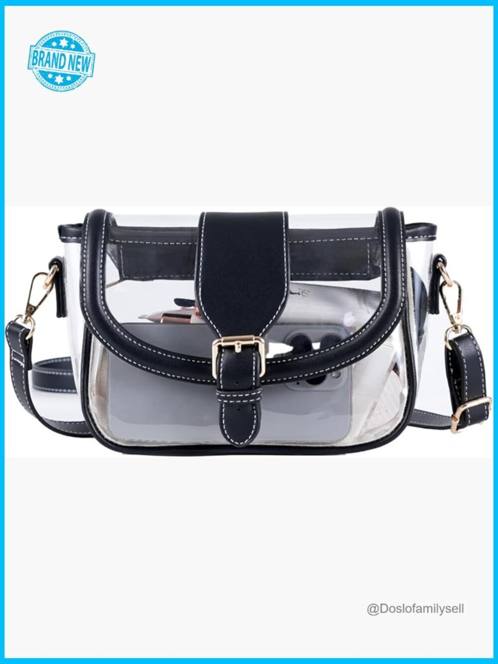 Stadium Approved Clear Crossbody Bag Waterproof Concert Sport Essentials Saddle